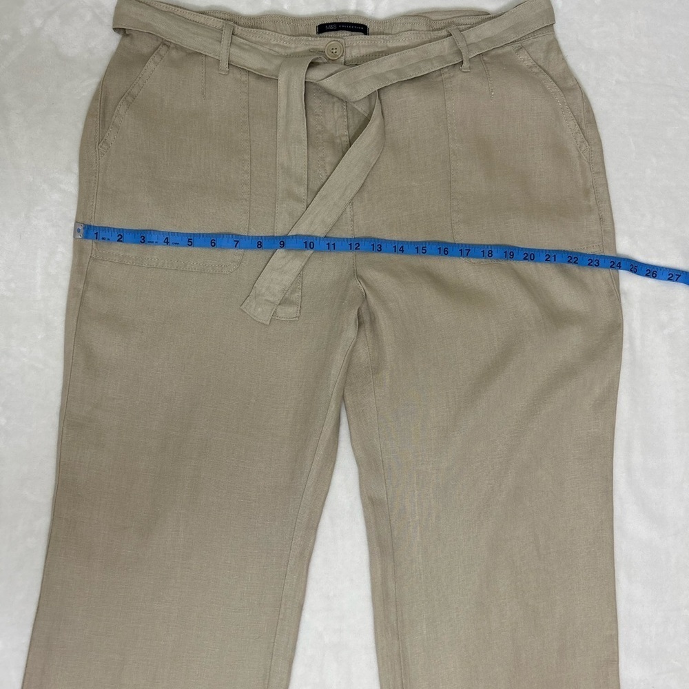 MYS collection 100% line Tan Straight Leg Pants with Lightweight Fabric 18 - Picture 10 of 14